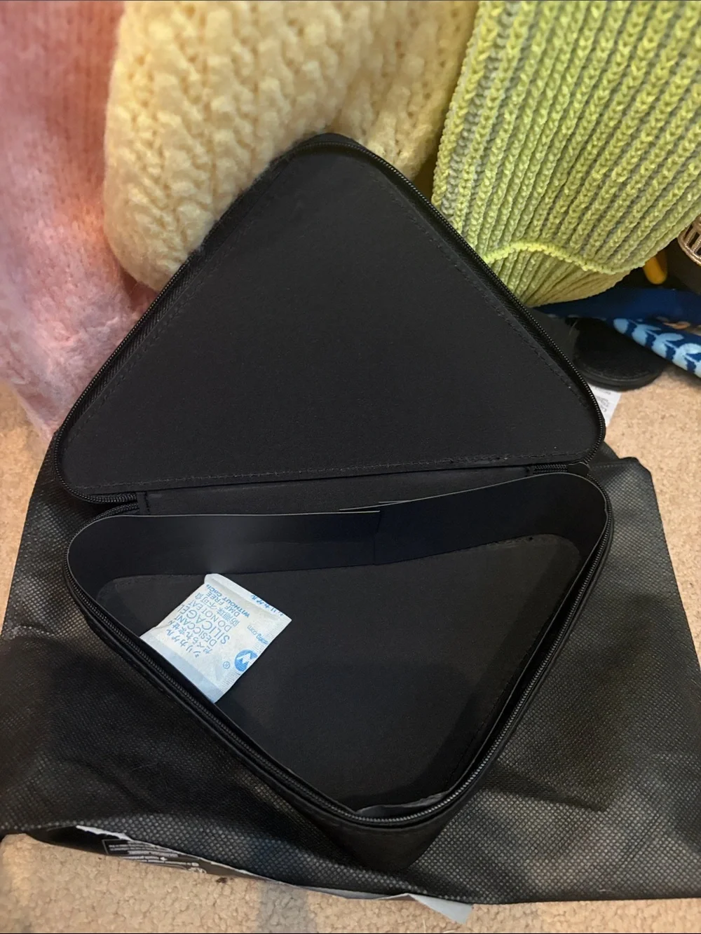 Prada Pink Triangle Cosmetic Case and dust bag